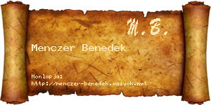 Menczer Benedek névjegykártya