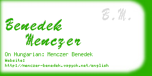 benedek menczer business card